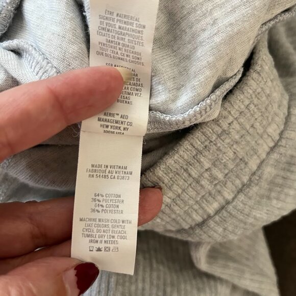 Aerie Gray Ribbed Velour Flare Lounge High Waisted Pants Size Small Regular - Picture 14 of 14